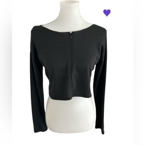 Love J zipper front long sleeve crop top